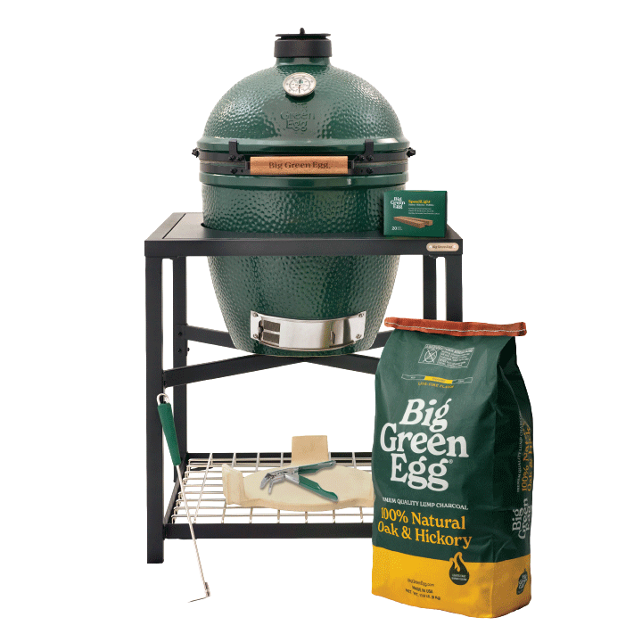 Big Green Egg Large Ceramic Kamado Grill in Modular Nest Package