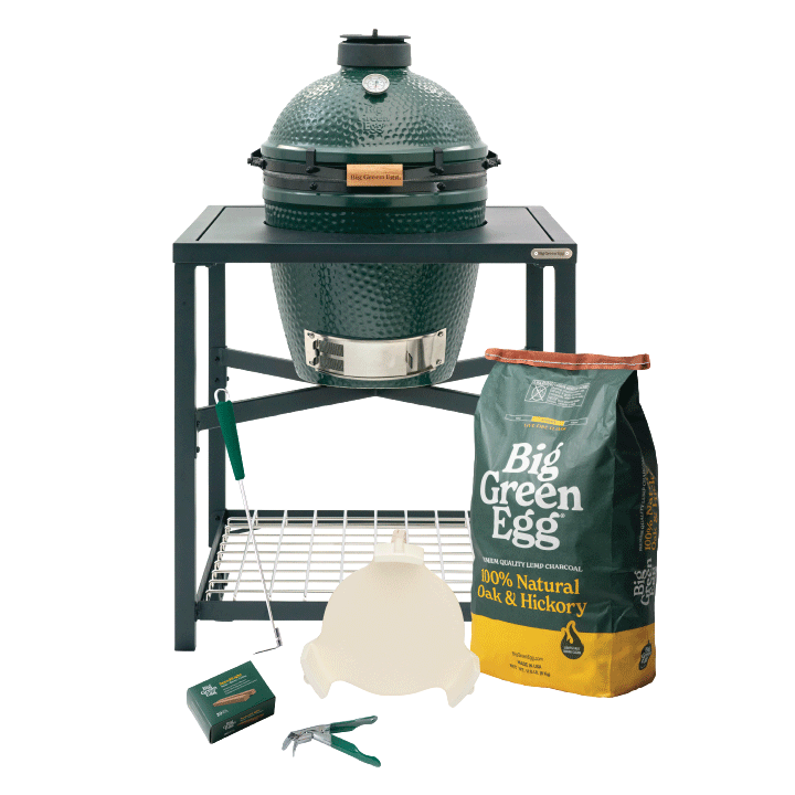 Big Green Egg Medium Ceramic Kamado Grill in a Modular Nest Package