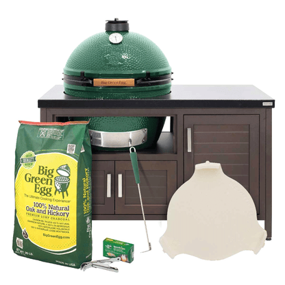 Big Green Egg XL Ceramic Kamado Grill in 50.4-inch Modern Farmhouse Table Package