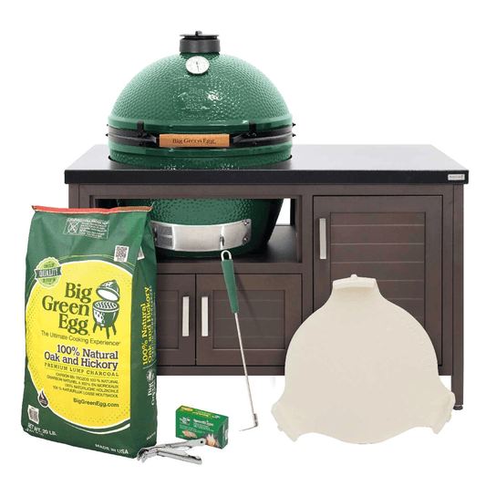 Big Green Egg XL Ceramic Kamado Grill in 50.4-inch Modern Farmhouse Table Package