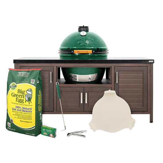 Big Green Egg XL Ceramic Kamado Grill in 69-inch Modern Farmhouse Table Package