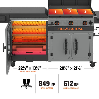 Blackstone 28" XL Griddle Vertical Pellet Smoker Combo