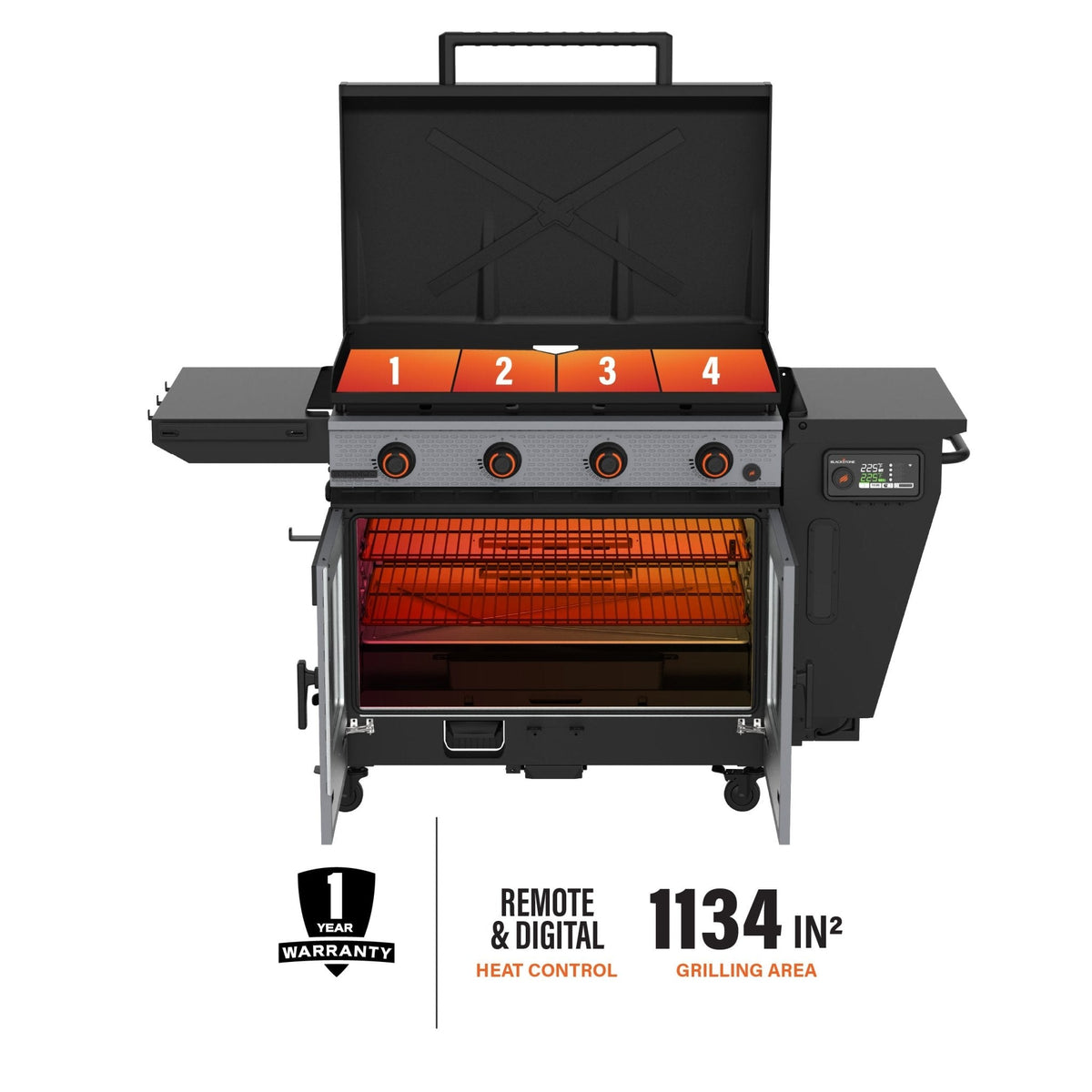 Blackstone Bronco 36” Griddle Vertical Pellet Smoker Combo