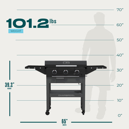 Char-Broil Performance Series 3-Burner Gas Griddle, Cart, Black