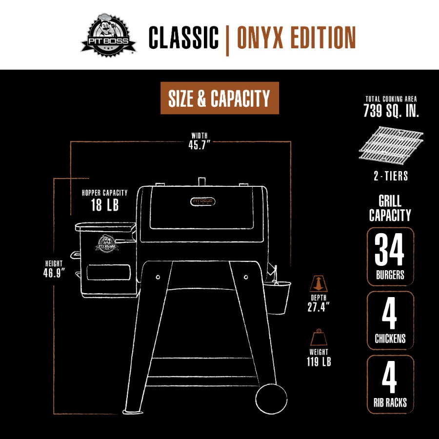 Pit Boss Classic 700 Wood Pellet Grill - Onyx Edition