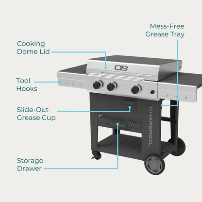 Char-Broil Versa-Tile 28" 3-Burner All-in-one Cooking Station