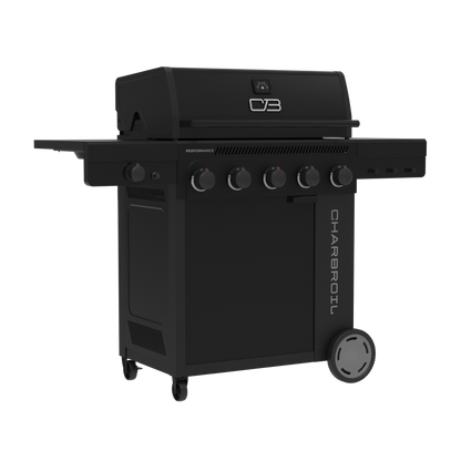 Char-Broil Performance Series FlavorMax 5-Burner Gas Grill, Cabinet with Side Burner, Blackout