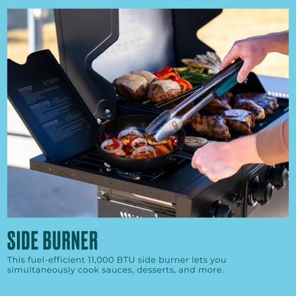 Char-Broil Performance Series FlavorMax 5-Burner Gas Grill, Cabinet with Side Burner, Blackout