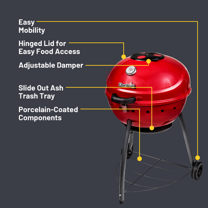 Char-Broil Kettleman TRU-Infrared Charcoal Grill Red