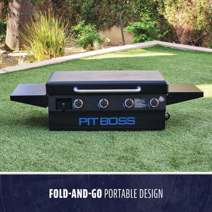 Pit Boss 4-Burner Deluxe Griddle With Side Shelves + Lid - PB4BGD1
