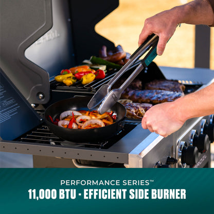 Char-Broil Performance Series FlavorMax 4-Burner Gas Grill, Cart with Side Burner, Gray