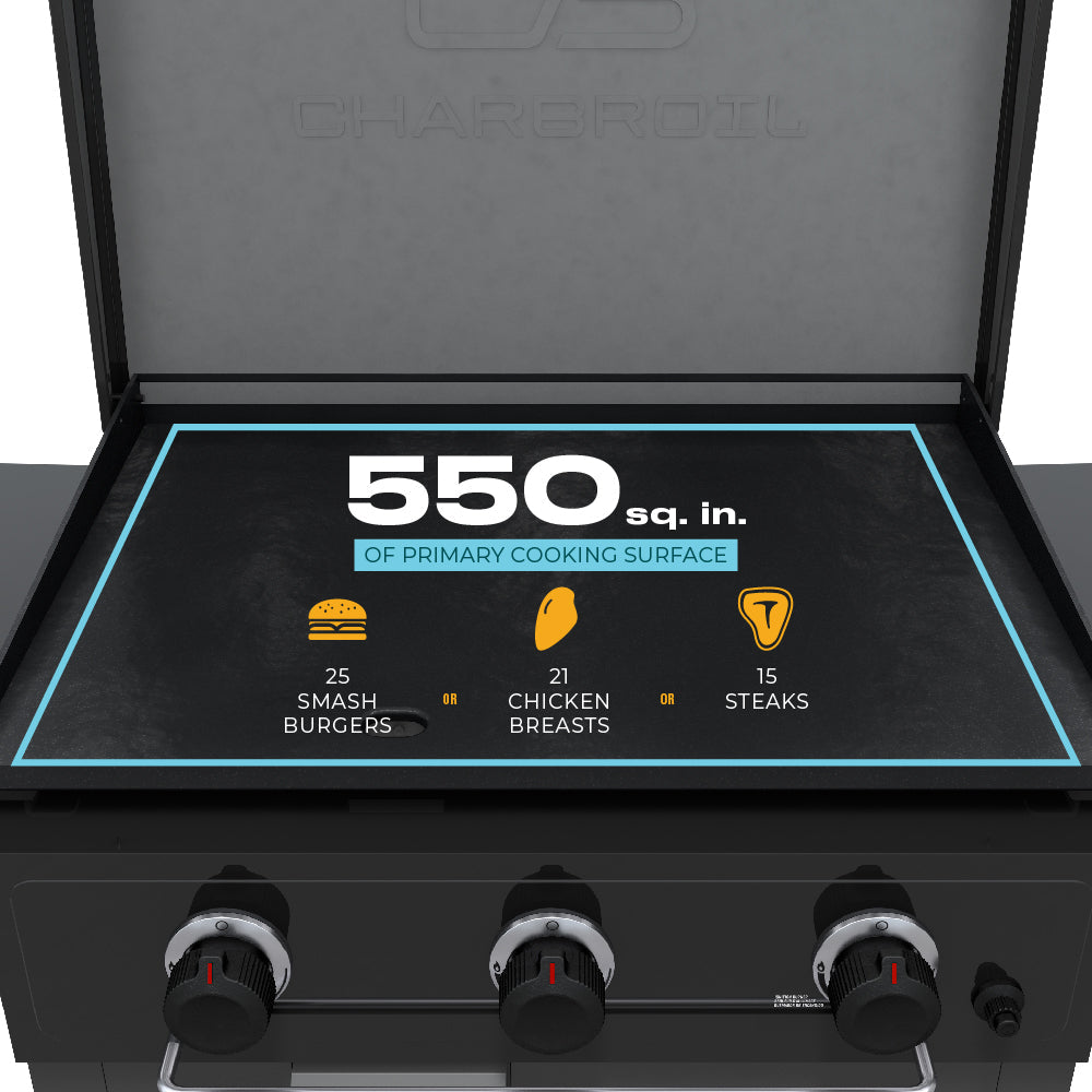 Char-Broil Performance Series 3-Burner Gas Griddle, Cart, Black