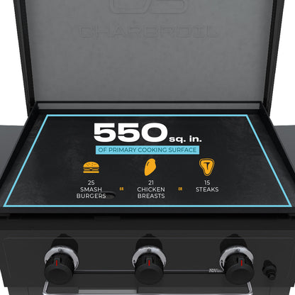 Char-Broil Performance Series 3-Burner Gas Griddle, Cart, Black