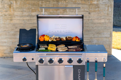 Char-Broil Performance Series FlavorMax 5-Burner Gas Grill, Cabinet with Side Burner, Gray