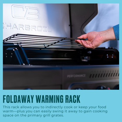 Char-Broil Performance Series FlavorMax 5-Burner Gas Grill, Cabinet with Side Burner, Blackout
