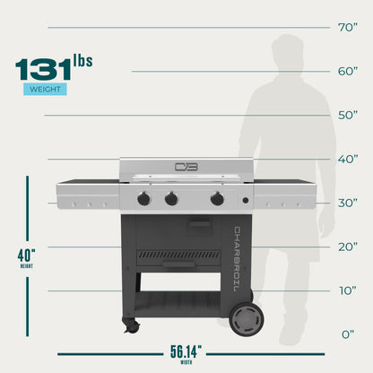 Char-Broil Versa-Tile 28" 3-Burner All-in-one Cooking Station