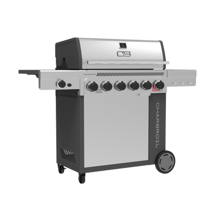 Char-Broil Performance Series FlavorMax 6-Burner Gas Grill, Cabinet with Side Burner, Gray