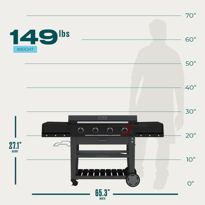 Char-Broil Performance Series 4-Burner Gas Griddle, Cart, Black