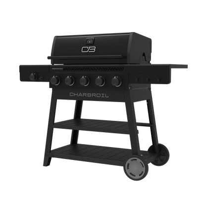 Char-Broil Performance Series FlavorMax 5-Burner Gas Grill, Cart with Side Burner, Blackout
