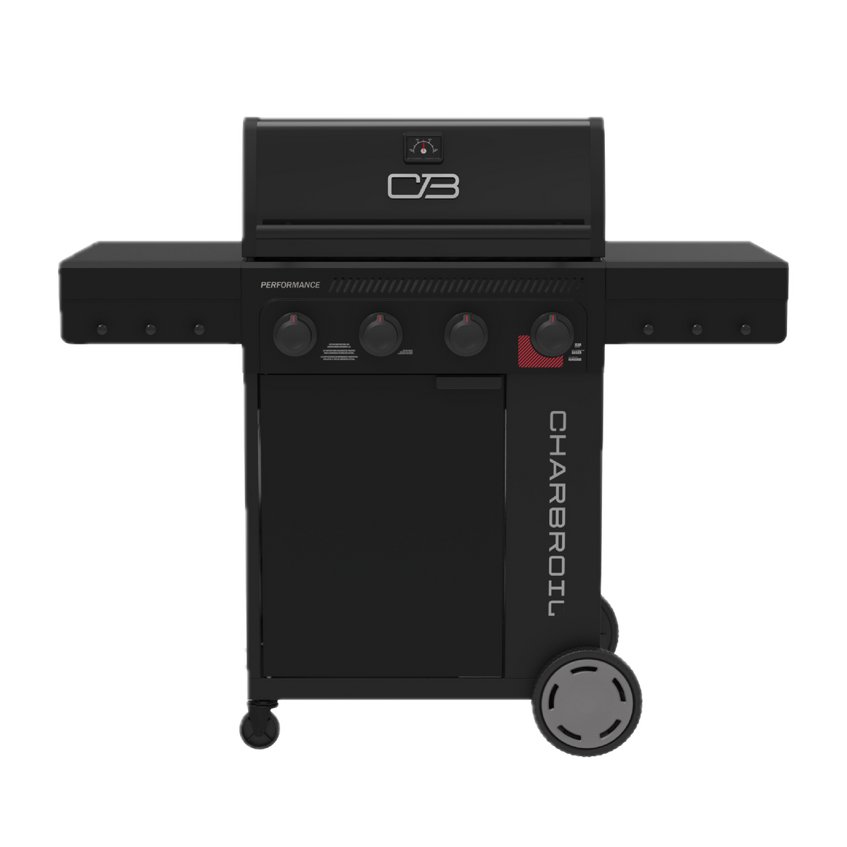 Char-Broil Performance Series FlavorMax 4-Burner Gas Grill, Cabinet with Sear Burner, Blackout