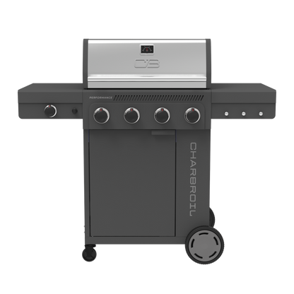 Char-Broil Performance Series FlavorMax 4-Burner Gas Grill, Cabinet with Side Burner, Gray
