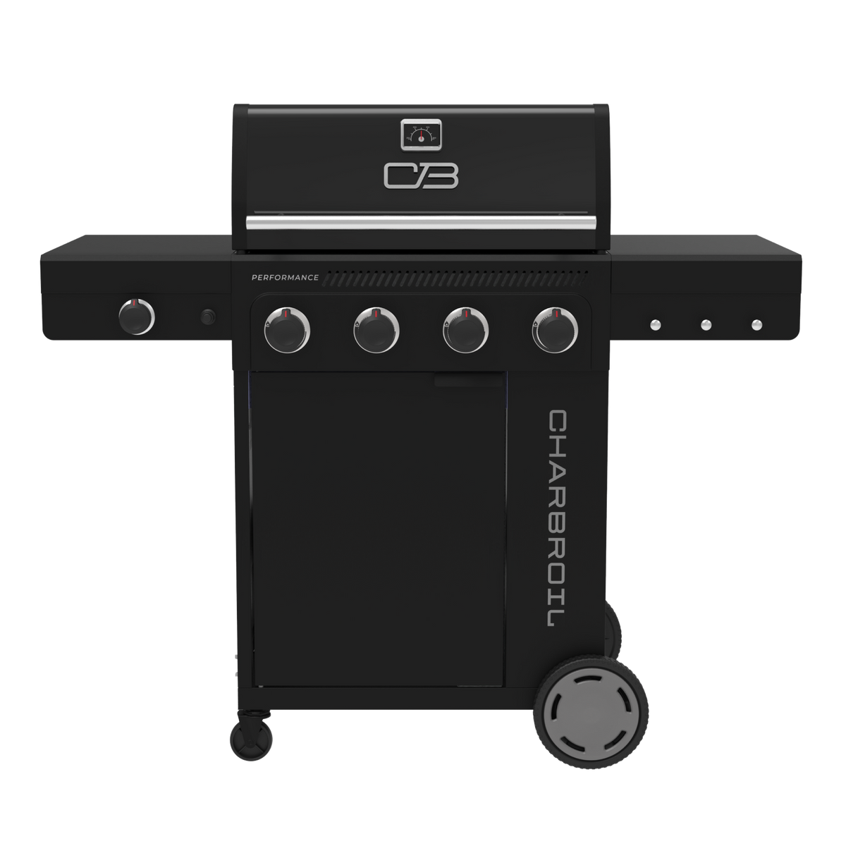 Char-Broil Performance Series FlavorMax 4-Burner Gas Grill, Cabinet with Side Burner, Black