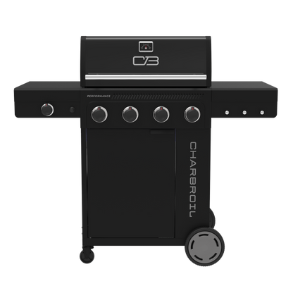 Char-Broil Performance Series FlavorMax 4-Burner Gas Grill, Cabinet with Side Burner, Black