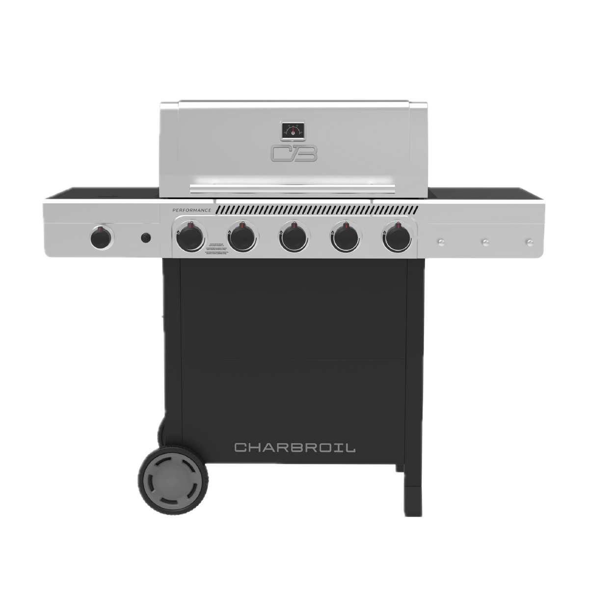 Char-Broil Performance Series 5-Burner Gas Grill, Cart with Side Burner, Black