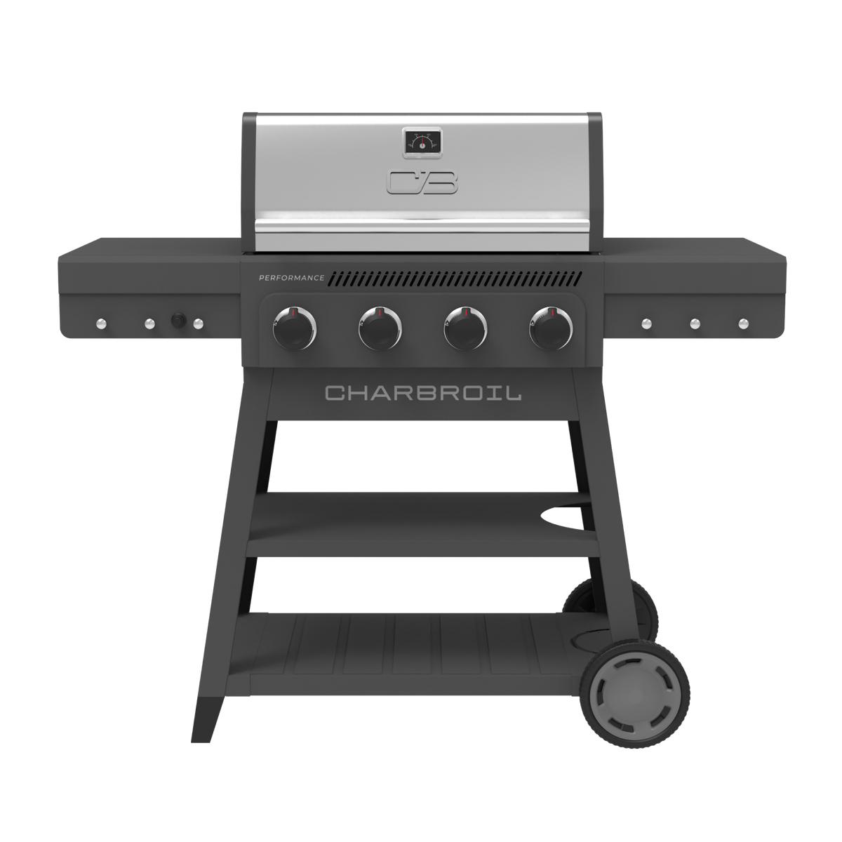 Char-Broil Performance Series 4-Burner Gas Grill with FlavorMax (Cart, Gray)