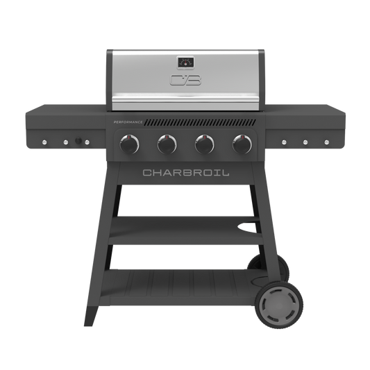 Char-Broil Performance Series 4-Burner Gas Grill with FlavorMax (Cart, Gray)