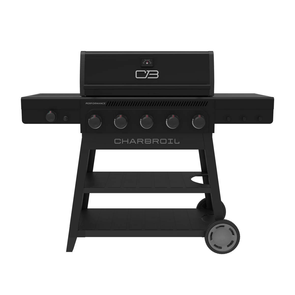 Char-Broil Performance Series FlavorMax 5-Burner Gas Grill, Cart with Side Burner, Blackout