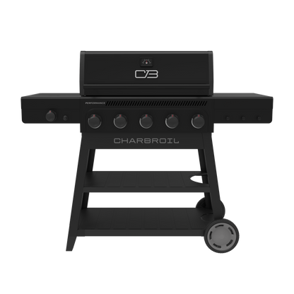Char-Broil Performance Series FlavorMax 5-Burner Gas Grill, Cart with Side Burner, Blackout