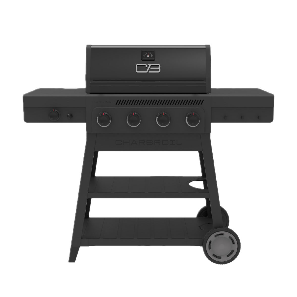 Char-Broil Performance Series FlavorMax 4-Burner Gas Grill, Cart with Side Burner, Gray