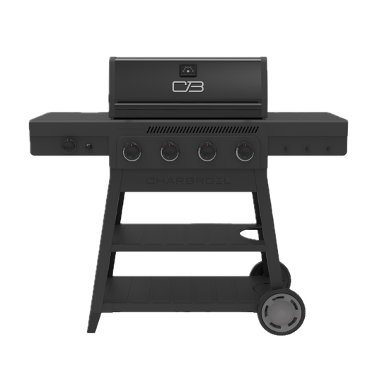 Char-Broil Performance Series FlavorMax 4-Burner Gas Grill, Cart with Side Burner, Gray