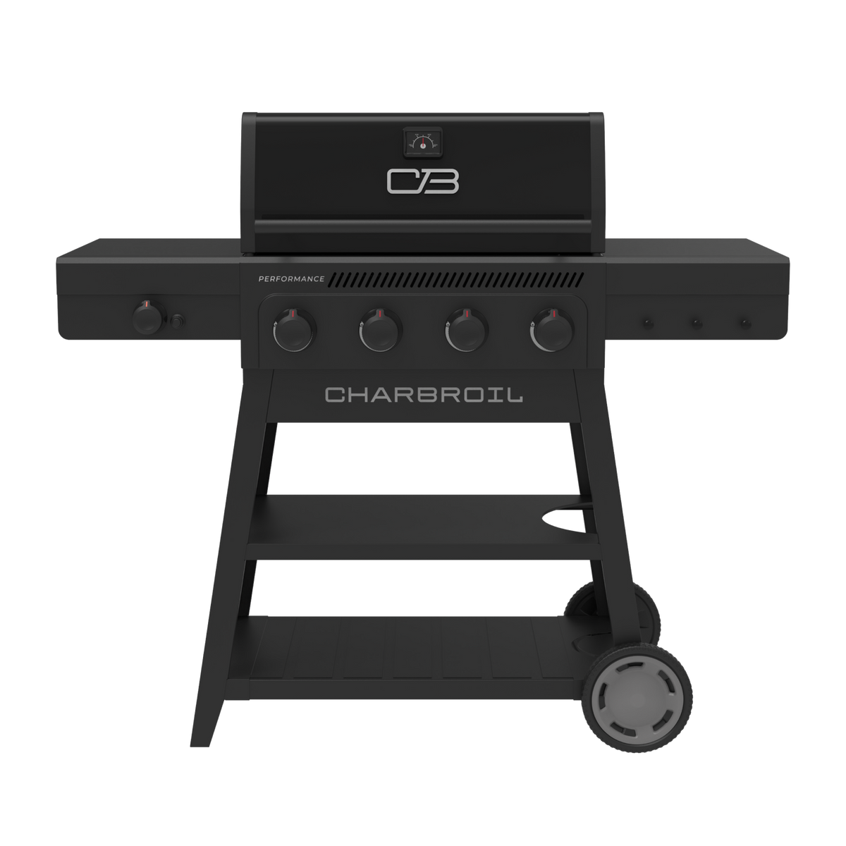 Char-Broil Performance Series FlavorMax 4-Burner Gas Grill, Cart with Side Burner, Blackout
