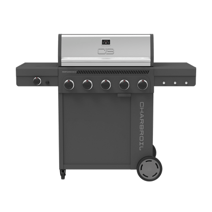 Char-Broil Performance Series FlavorMax 5-Burner Gas Grill, Cabinet with Side Burner, Gray