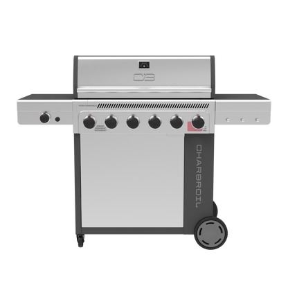 Char-Broil Performance Series FlavorMax 6-Burner Gas Grill, Cabinet with Side Burner, Gray