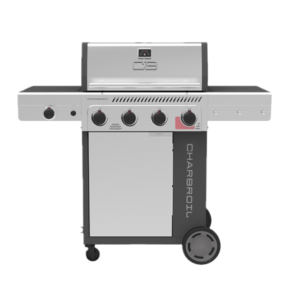Char-Broil Performance Series FlavorMax 4-Burner Gas Grill, Cabinet with Side Burner, Gray