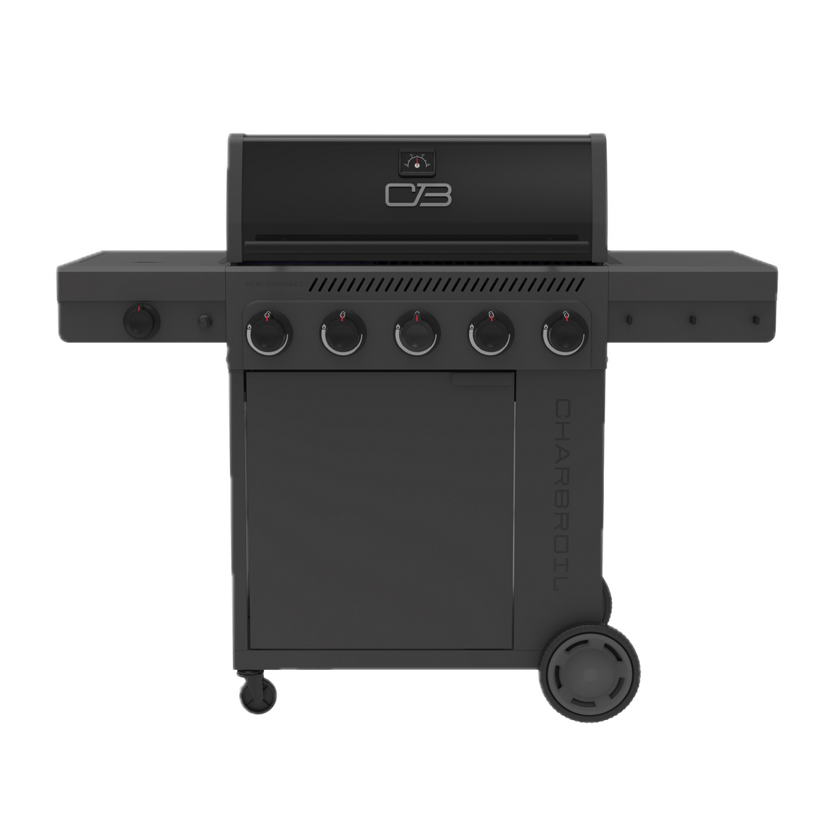 Char-Broil Performance Series FlavorMax 5-Burner Gas Grill & Griddle, Cabinet with Side Burner, Gray