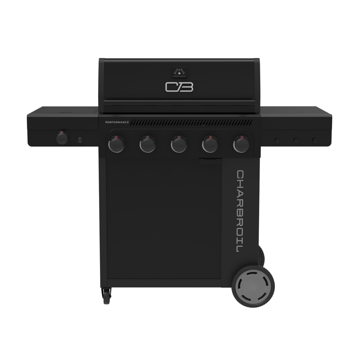 Char-Broil Performance Series FlavorMax 5-Burner Gas Grill, Cabinet with Side Burner, Blackout