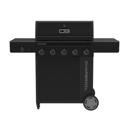 Char-Broil Performance Series FlavorMax 5-Burner Gas Grill, Cabinet with Side Burner, Blackout