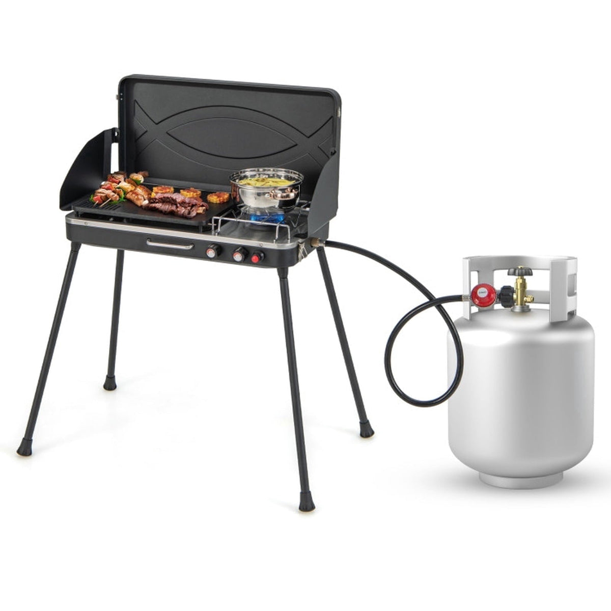 Biotree 2-in-1 Portable Gas Camping Grill and Stove