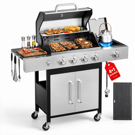 Biotree 4 Burner Gas Grill with Side Burner