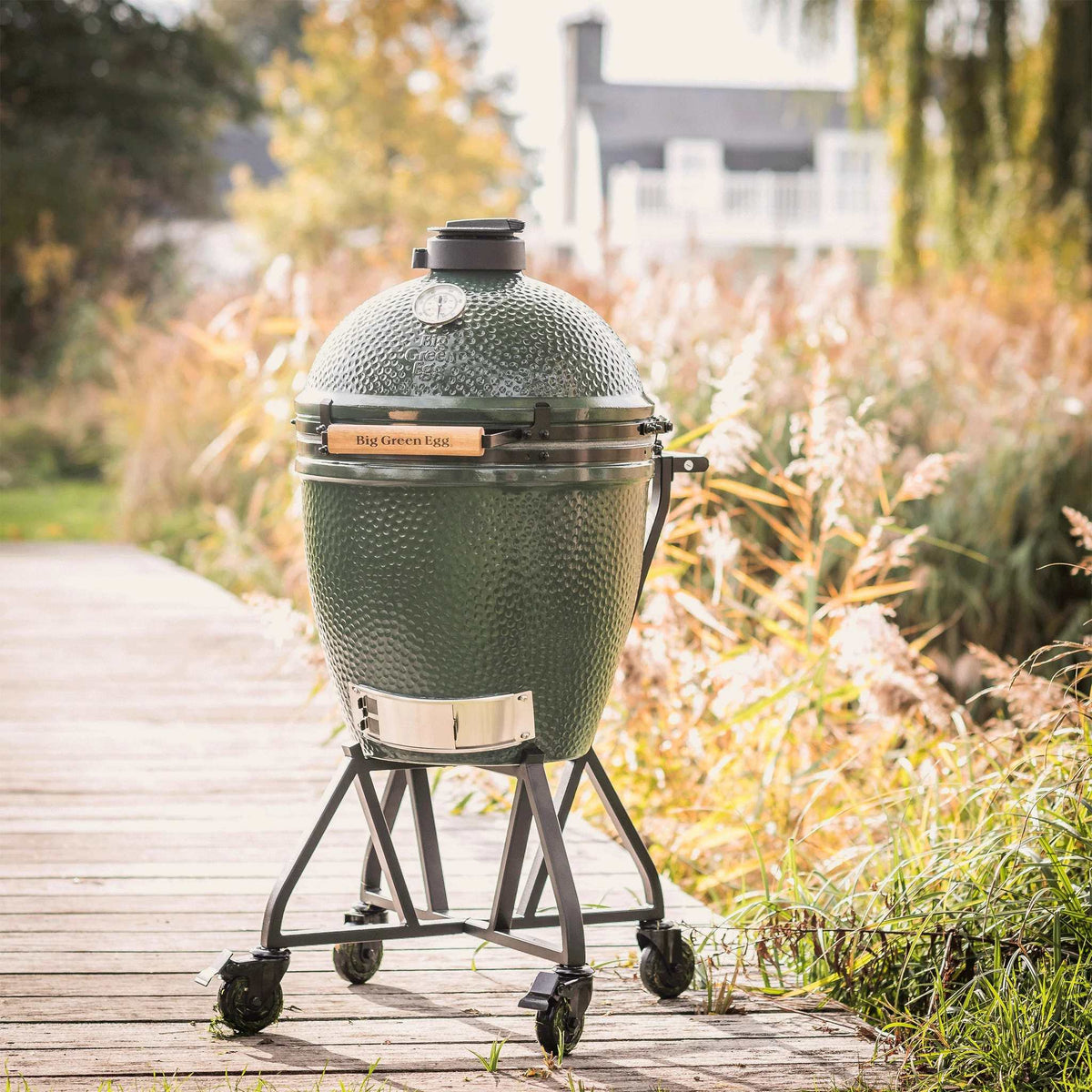Big Green Egg Large Ceramic Kamado Grill in an intEGGrated Nest+Handler Package