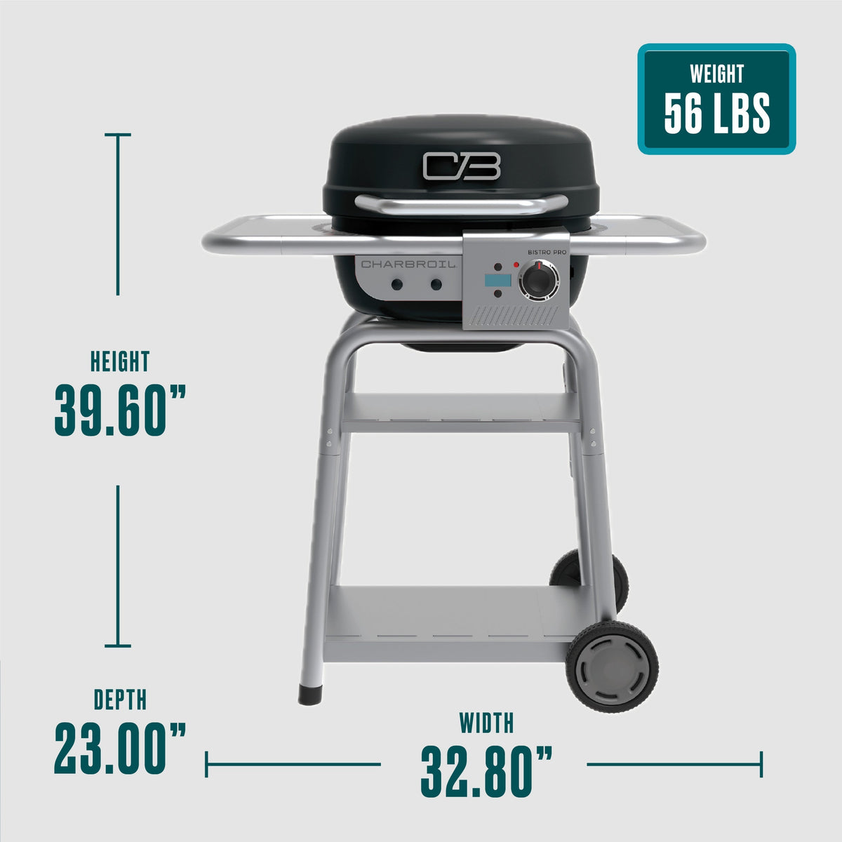 Char-Broil Bistro Pro Electric Grill + Charcoal Mode Black