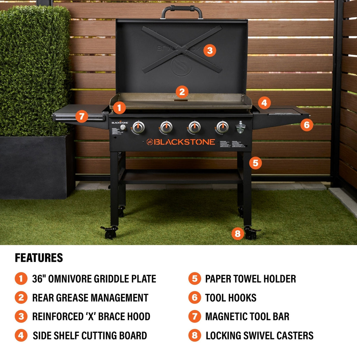 Blackstone Original 36” Griddle with Hood (Natural Gas)