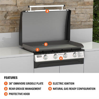 Blackstone 36" Built-in Griddle with Hood (Natural Gas)