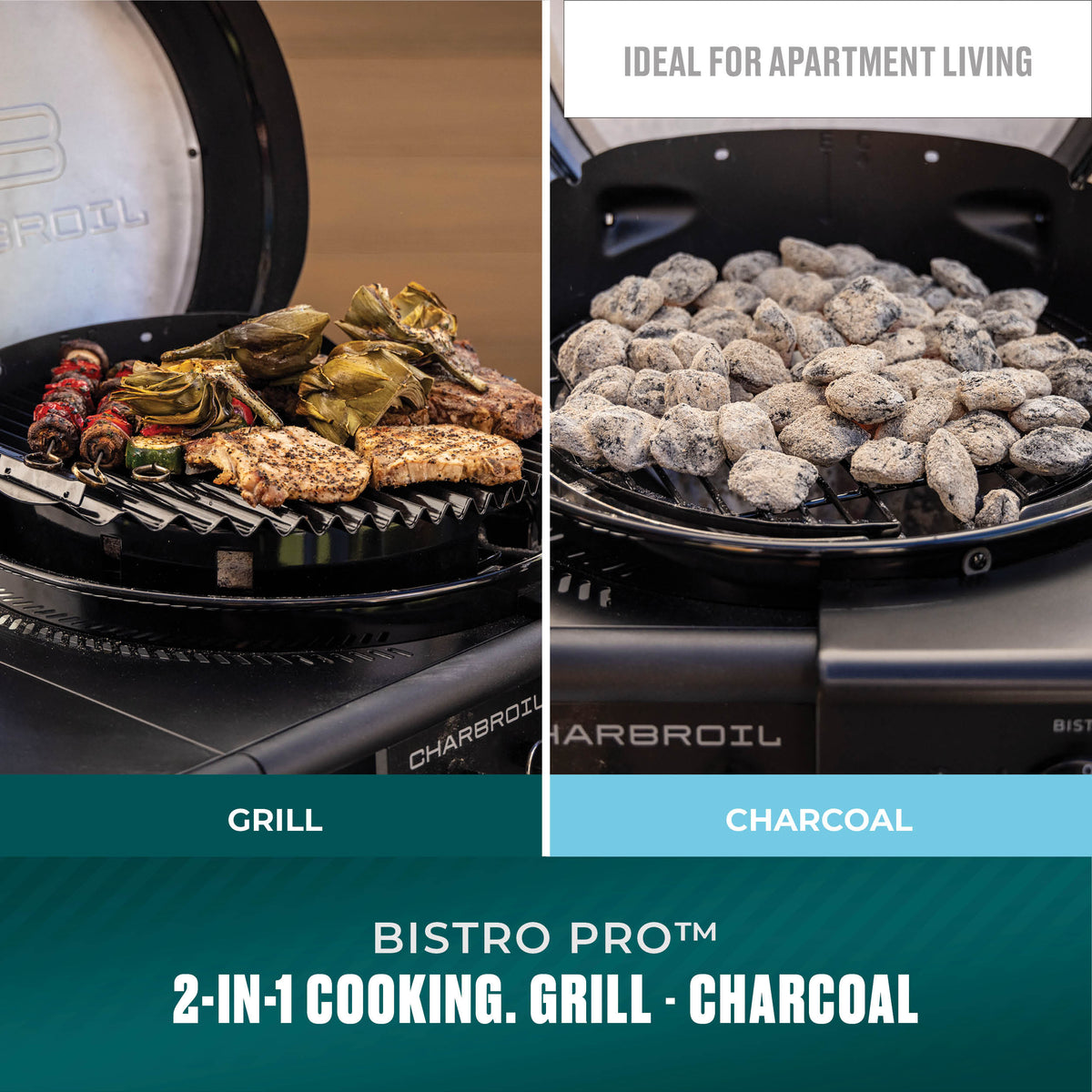 Char-Broil Bistro Pro Electric Grill + Charcoal Mode Blackout