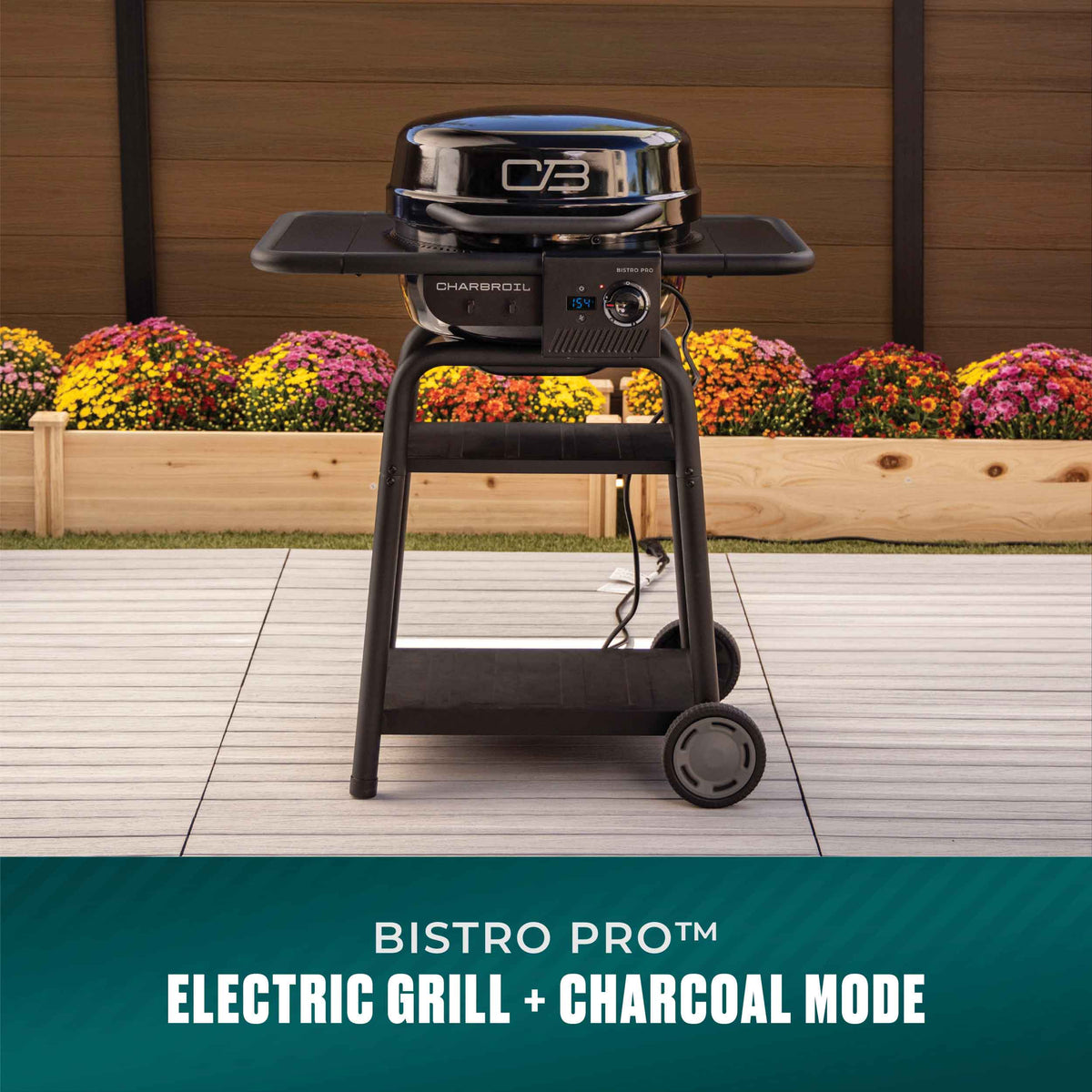 Char-Broil Bistro Pro Electric Grill + Charcoal Mode Blackout