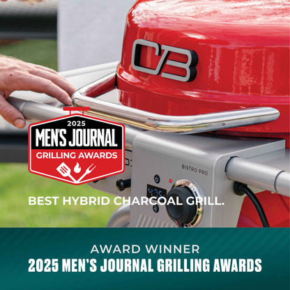 Char-Broil Bistro Pro Electric Grill & Griddle + Charcoal Mode Red